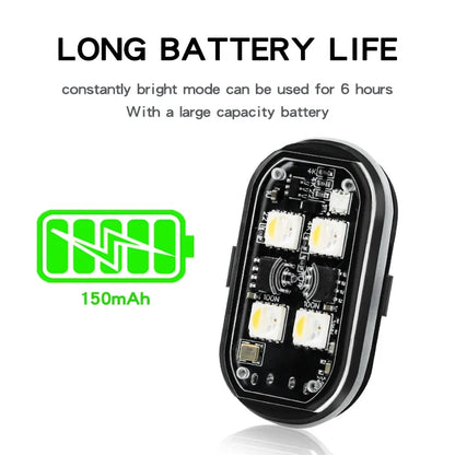 Wireless Light Aircraft Airplane Helicopter Warning Lights RGB Led Strobe lights Motorcycle Lights LED Flash with USB Charging