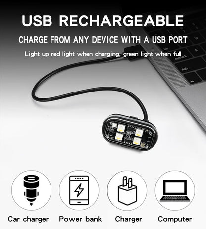 Wireless Light Aircraft Airplane Helicopter Warning Lights RGB Led Strobe lights Motorcycle Lights LED Flash with USB Charging