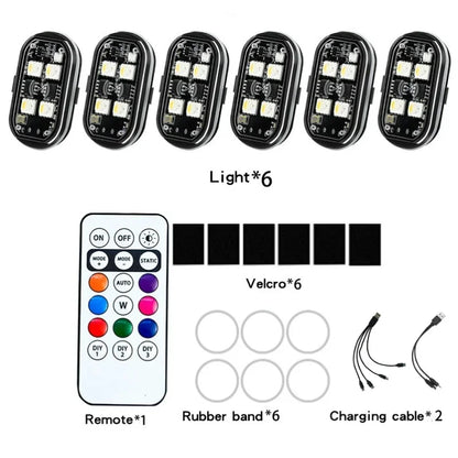 Wireless Light Aircraft Airplane Helicopter Warning Lights RGB Led Strobe lights Motorcycle Lights LED Flash with USB Charging