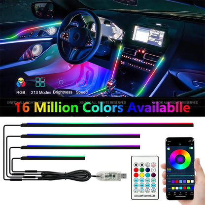 Bande lumineuse d’ambiance pour voiture, universelle, LED intérieure, lampe d’atmosphère à effet symphonique.
