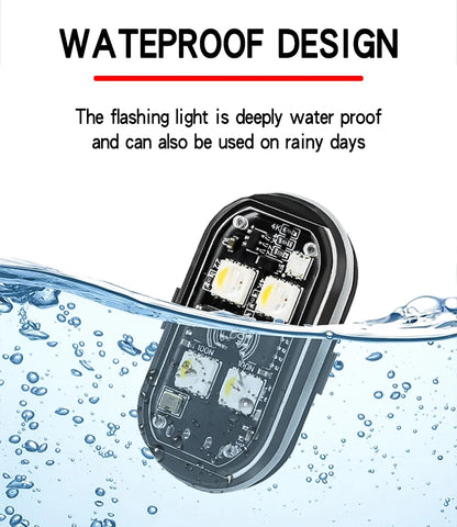 Wireless Light Aircraft Airplane Helicopter Warning Lights RGB Led Strobe lights Motorcycle Lights LED Flash with USB Charging